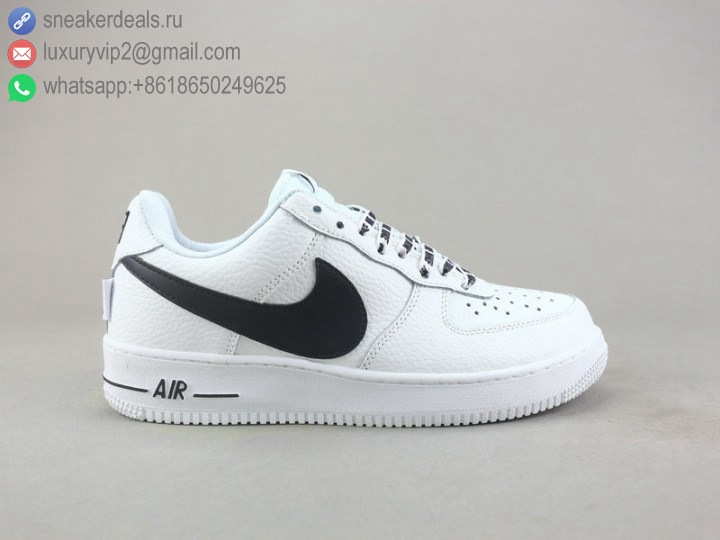 NIKE AIR FORCE 1 LOW '07 NBA WHITE BLACK UNISEX LEATHER SKATE SHOES